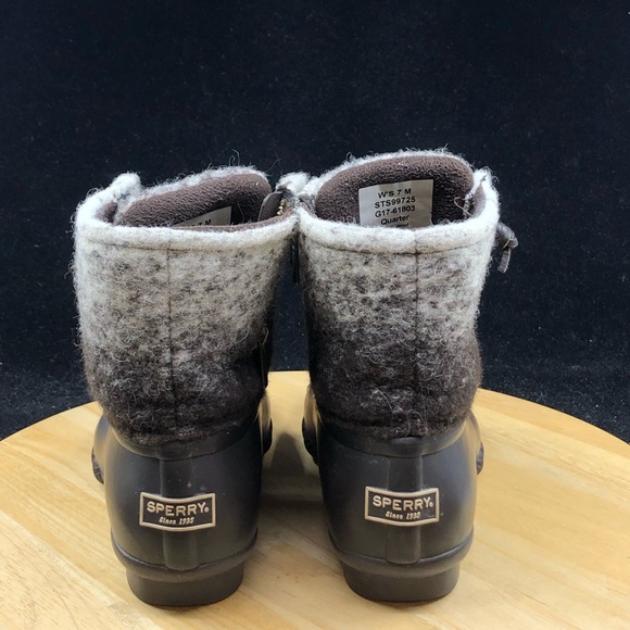 Sperry Womens Duck Boots Saltwater Ombre Rain Boot Wool Size 7 M US - Picture 7 of 10